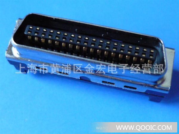 SCSI接口公头焊线锁螺丝型50针CN型连接器(